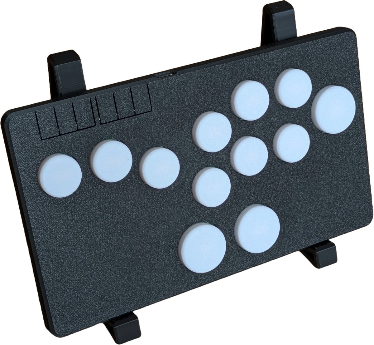 w1spBox Reflex Ergonomische Arcade Stick - Leverless Controller - Anti-RSI Grip - Hotswap Switches - PC / Switch / PS4 - Handgemaakt in NL - Zwart/Wit