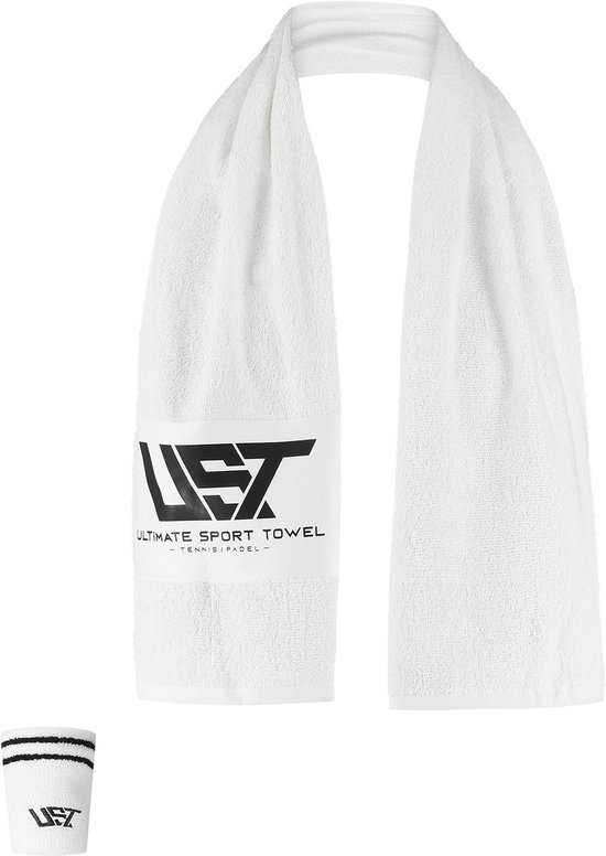 UST Sporthanddoek Tennis & Padel Set – Wit | Polszweetband + Racket Grip & Bidon