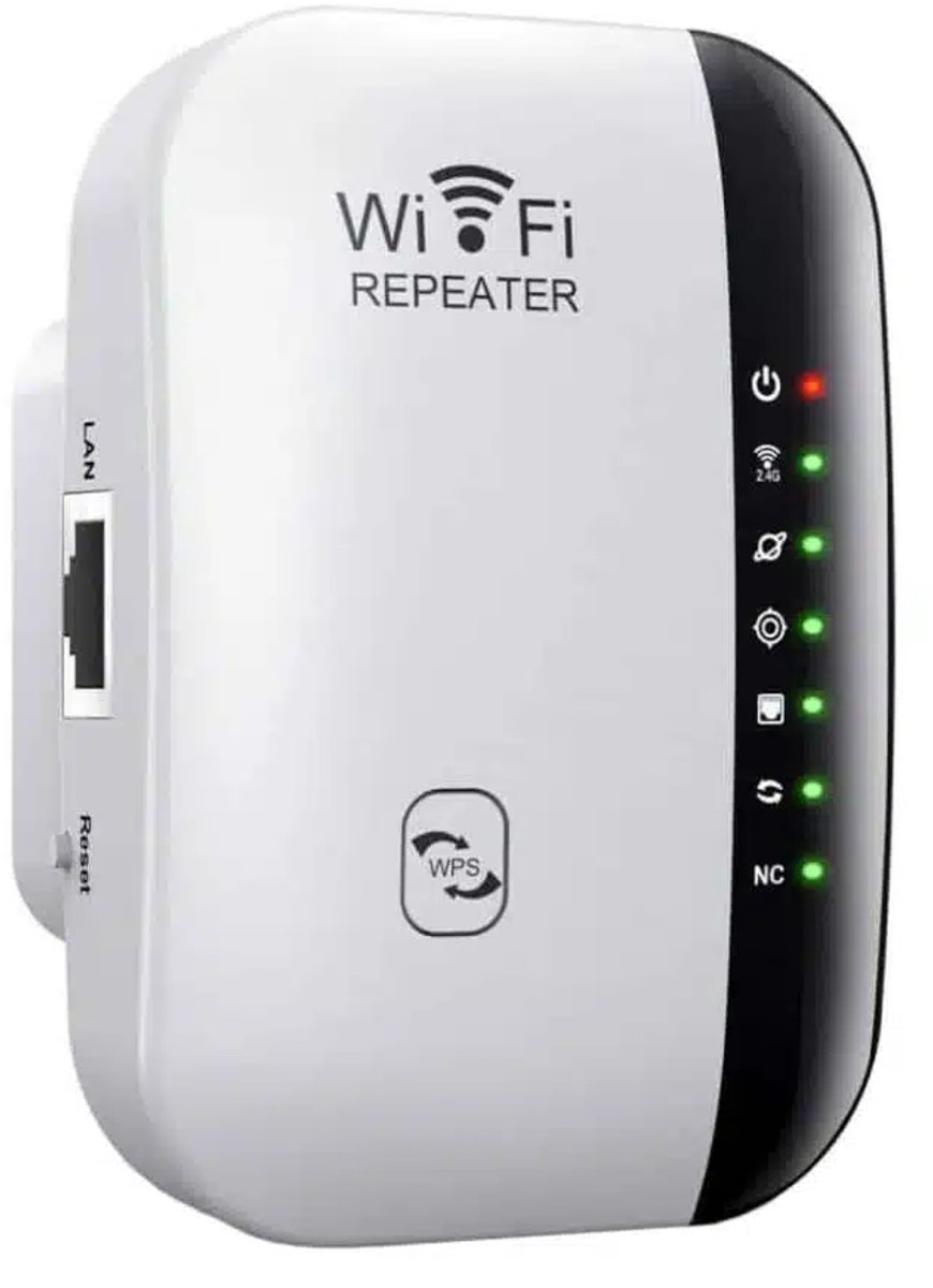 WiFi Signaalversterker W01 – Repeater & Access Point – 300 Mbps – WPS & LAN – Compacte Plug-in Unit