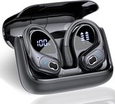 Synyq Active Draadloze Sport Oordopjes - 75 uur Speeltijd - Ruisonderdrukking - Waterbestendigheid - Bluetooth Oordopjes - Sport Oortjes - Oortjes Draadloos - Zwart
