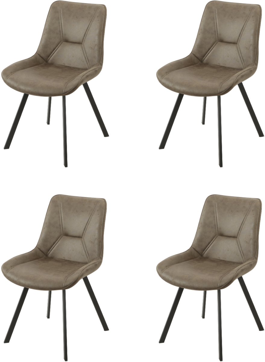Miami Eetkamerstoel Set van 4 – Groen – Industrieel Microvezel – Comfortabele Kuipstoel
