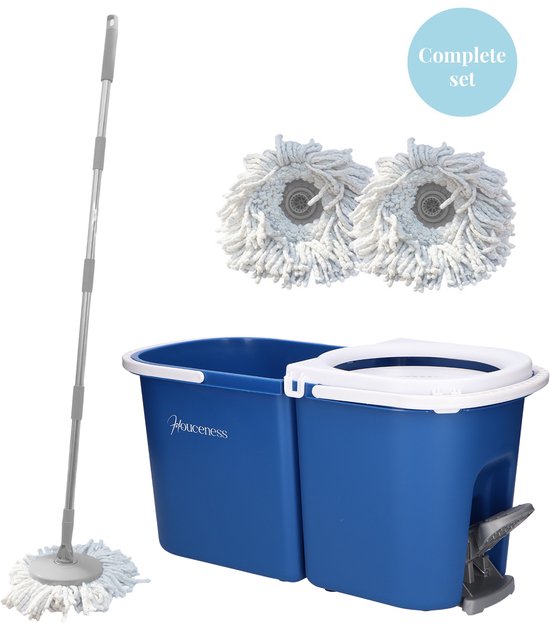 Balai à franges avec eau propre et eau sale séparées - Système de balai à franges - Balai à franges - Serpillière et serpillères - Ensemble de balai à franges - Ensemble de balai à franges - Manche de balai à franges