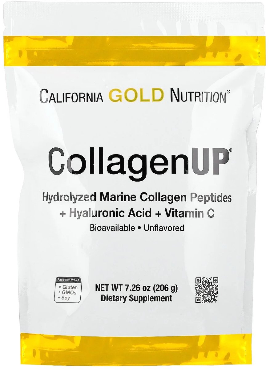 California Gold Nutrition, CollagenUP®, Hydrolyzed Marine Collagen Peptides with Hyaluronic Acid and Vitamin C, Unflavored, 206 g