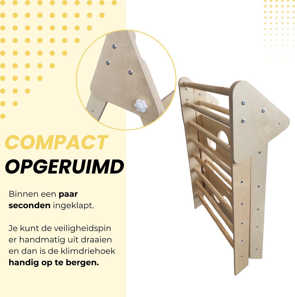 Dastium Kids - XXL Klimrek - Klimboog - Montessori Klimrek Kinderen - Klimdriehoek - Pikler Klimrek Peuter - Ontworpen in Nederland - Klimset - Klimrek Binnen - Naturel — afbeelding 7