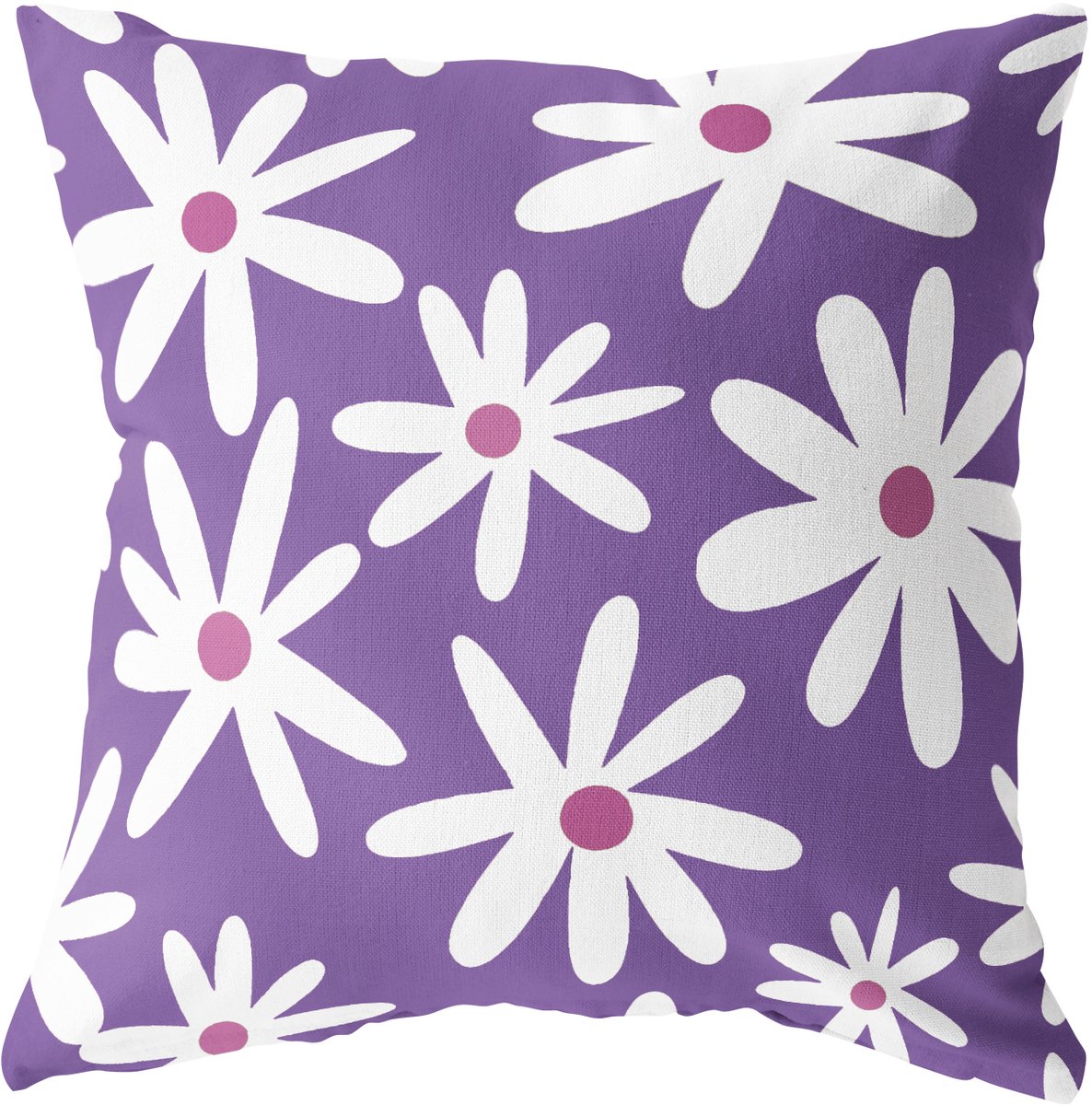 LABEL- R Buitenkussen margrietjes paars