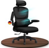 Elekiatech Ergonomische Bureaustoel - Bureaustoel met Opklapbare Armleuningen - Bureaustoelen voor Volwassenen - 150 Kg - Zwart