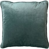 Dutch Decor FINN - Kussenhoes 60x60 cm - velvet - effen kleur - Sagebrush Green - groen - met rits - zonder binnenkussen