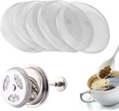 MaxMiuly Vervangende filterzeef voor koffiepers, French Press zeef, roestvrij stalen mesh-vervanging voor 1000 ml/1 liter French Press koffiezetapparaten, verpakking van 6 stuks