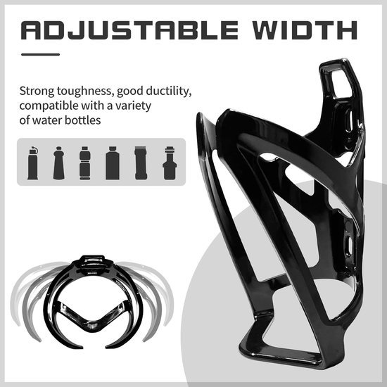 Fietswaterfleshouder, universele drankhouder voor fietsaccessoires, met schroefgereedschap, duurzaam en lichtgewicht kunststof, geschikt voor fietsen, racefietsen/mountainbikes. — afbeelding 2