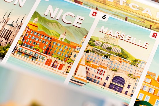 999 Games - Postcards - Strategisch Bordspel - Met een solo variant - Hop! Op de fiets spel!