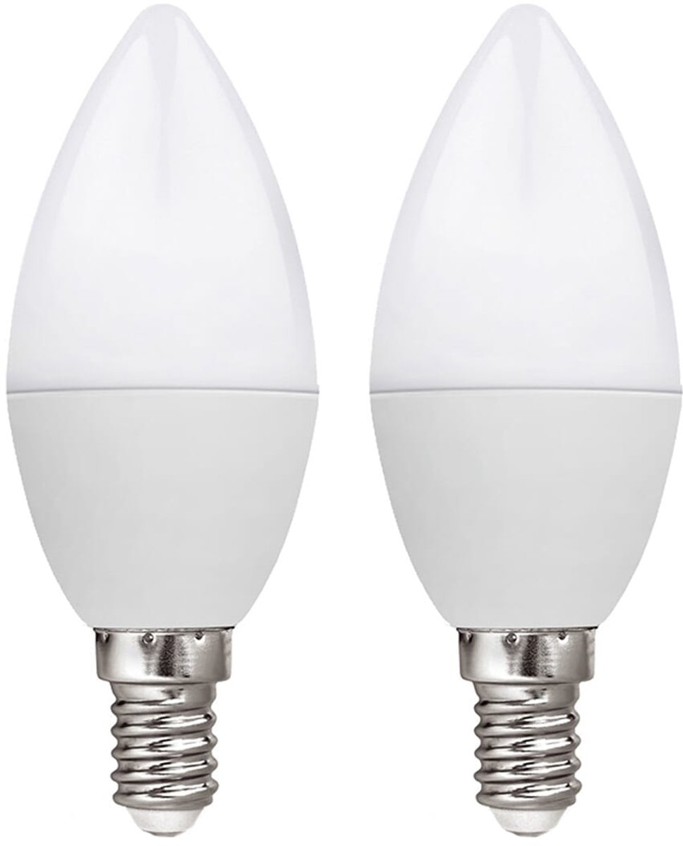 Kobi LED Lamp Kaarsvorm E14 8.5W - 806lm - 3000K - 230V - Voor Wandlamp, Plafondlamp of Bedlamp - 2 stuks