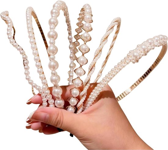 Parels hoofdbanden, 6 stuks witte faux parel strass haarbanden, elegante strass haarhoepel, witte parel haarhoepels voor vrouwen meisjes bruiloft feest haaraccessoires Parels hoofdbanden, 6 stuks witte faux parel strass haarbanden, elegante strass haarhoepel, witte parel haarhoepels voor vrouwen meisjes bruiloft feest haaraccessoires