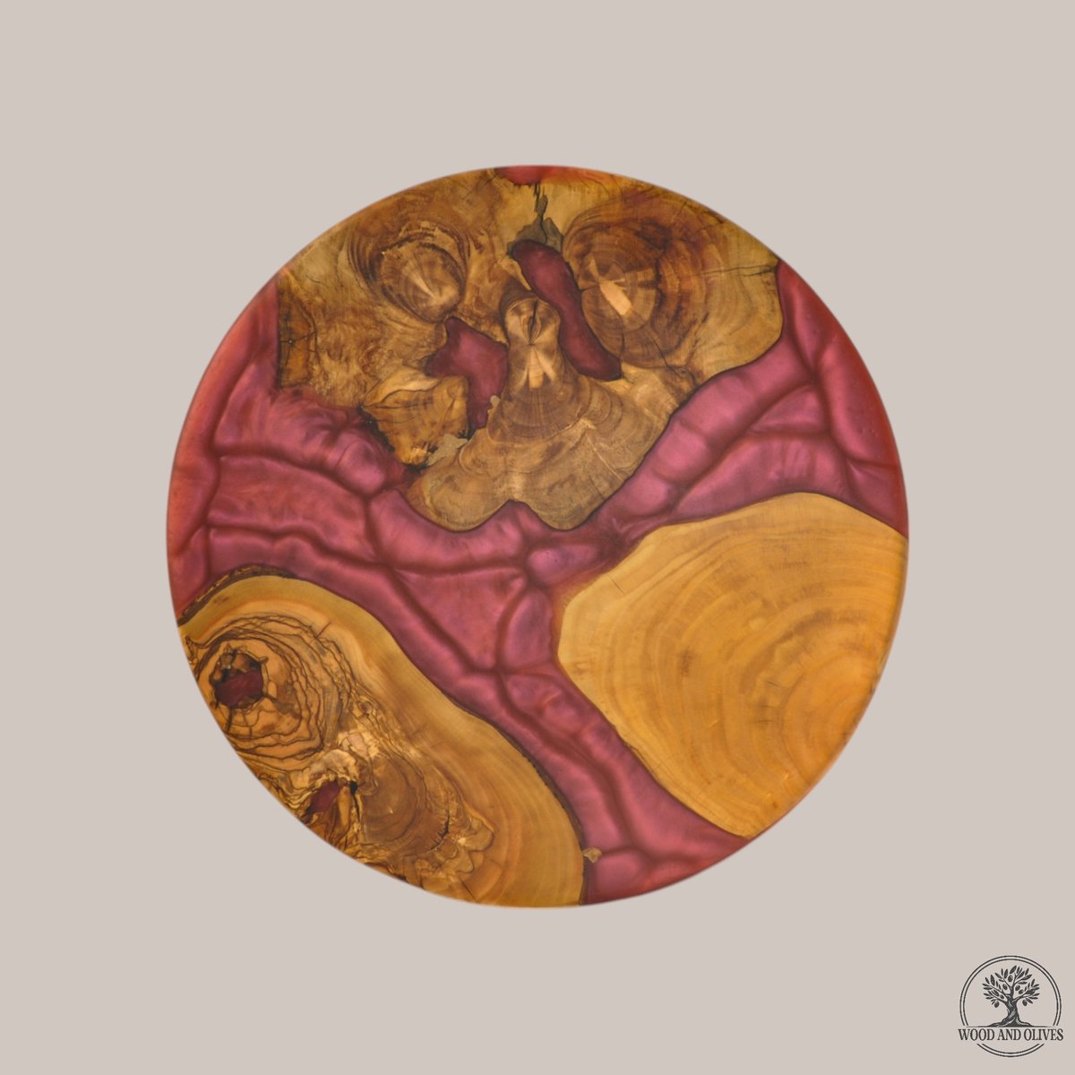 Planche D'Olivier Séchée Au Four - 300x280x35 Mm - Bois Massif Pour Résine Époxy - Mktimber