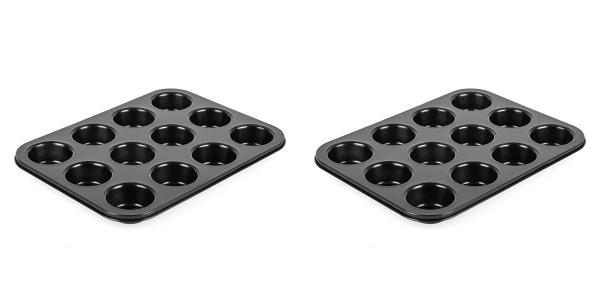Set van 2 Muffinvormen – Voor 24 Muffins – 35,5 x 26,5 cm – Antiaanbaklaag – Tot 280°C