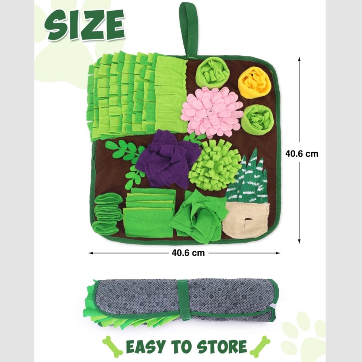 Snuffelmat Hond - Interactief Speelgoed - Honden Speelgoed - Katten Speelgoed - Kattenspeelgoed - Speelgoed Intelligentie - Opvouwbaar 40x40 — afbeelding 3