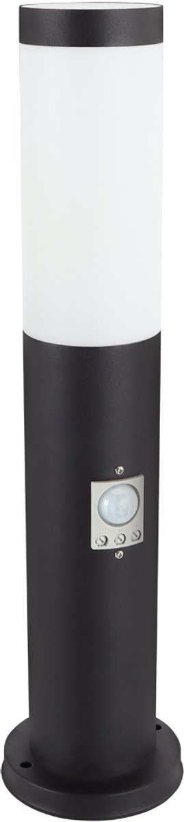 TUBER - Tuinverlichting - Staande Buitenlamp - met ingebouwdePIR Sensor - Bewigingsmelder - Luxery Staandelamp - 1 X E27 Fitting - Zwart - Metaal - 45cm
