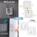 Waterdichte muurhaak voor zeepdispenser, 6cm x 6cm, 2-delig, eenvoudig te bevestigen.
