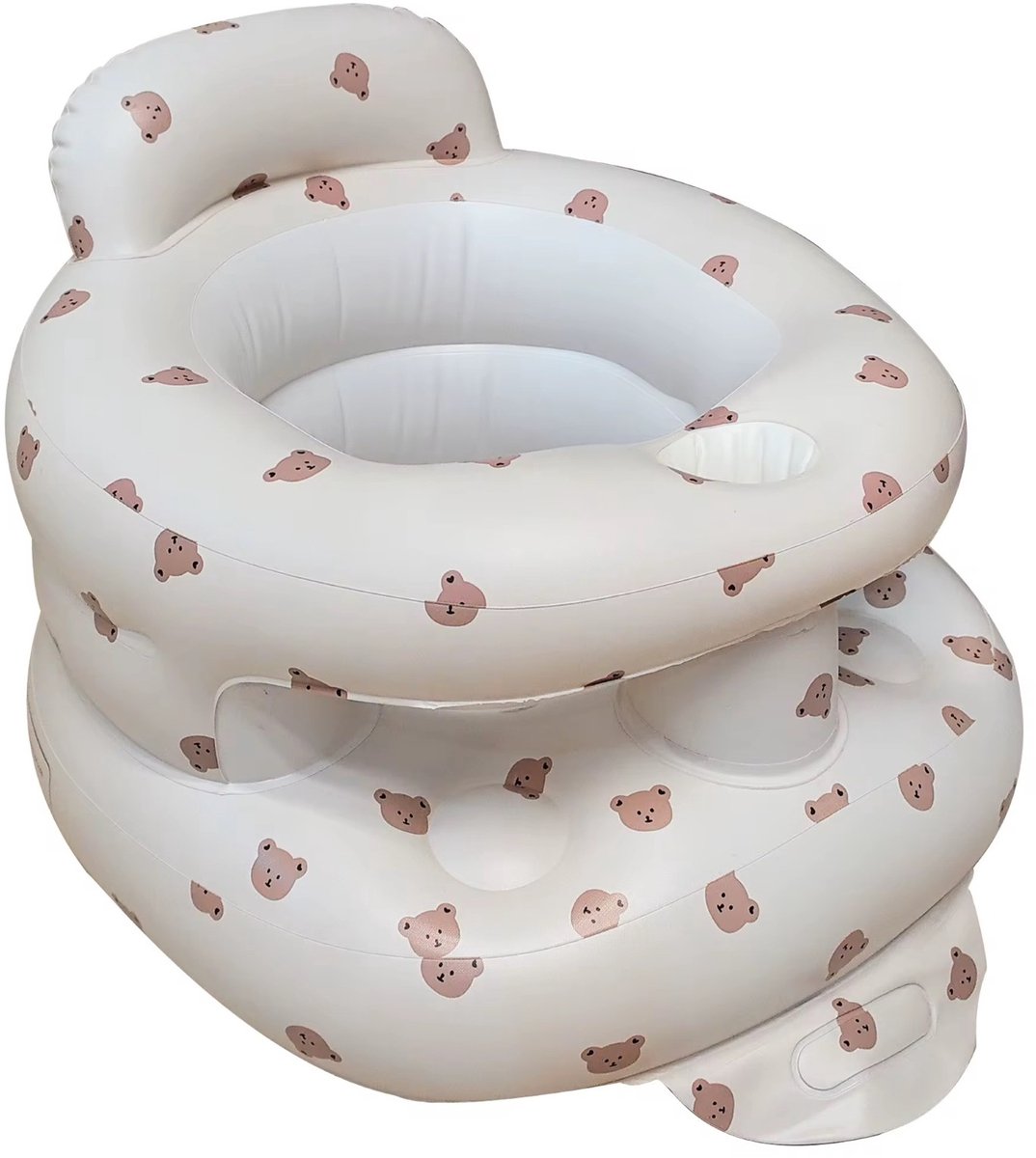 Opblaasstoel Baby Teddybeer - Opblaasbare Baby Stoel - Zelfopblazend Kinderzitje voor baby´s vanaf 4 maanden - Zacht en Veilig Baby Stoeltje - Ideaal voor thuis, Vakantie & Bezoek - Babystoel - Baby Zitje - Kraamcadeau