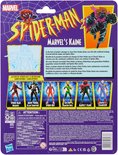 Doos achterkant, Spiderman Marvel's Kaine, met afbeelding van de pop en andere figuren.