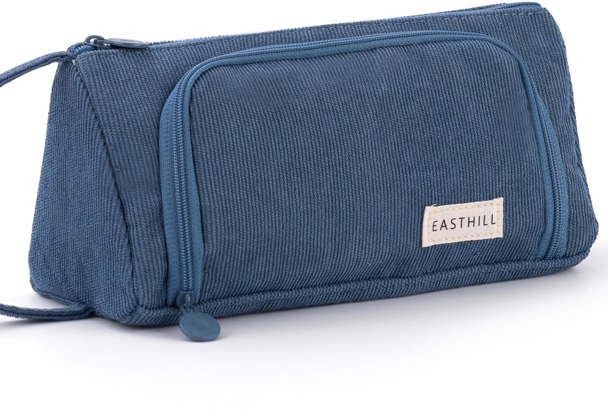 Etui met Veel Opbergruimte - Pennenzak voor School, Studie & Kantoor - Blauw