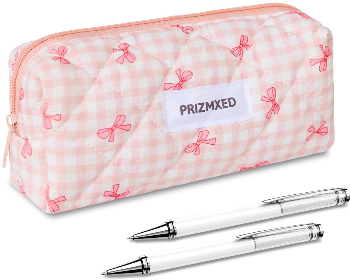 Etui met Strik - Schattig Design voor Schrijfwaren & Make-up - Voor School & Vrouwen - Roze