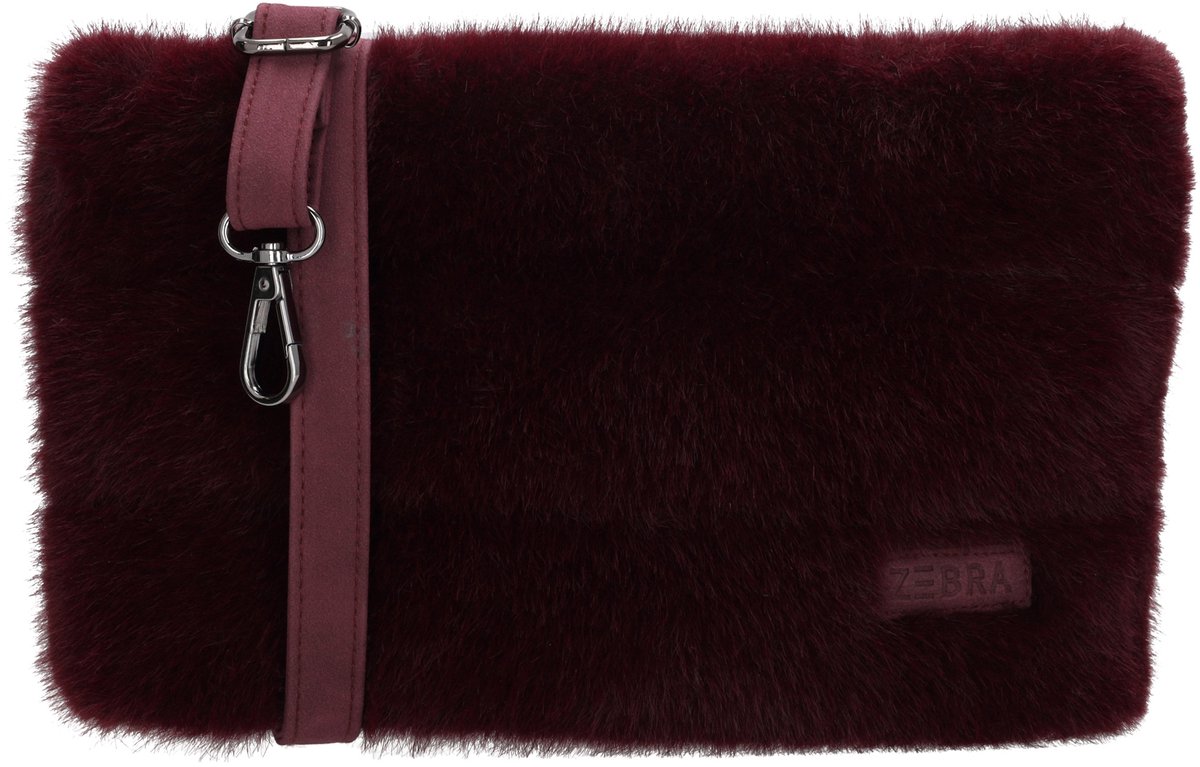 Zebra Trends Emma Schoudertas - Crossbodytas - Bont - Fur - Bordeaux rood