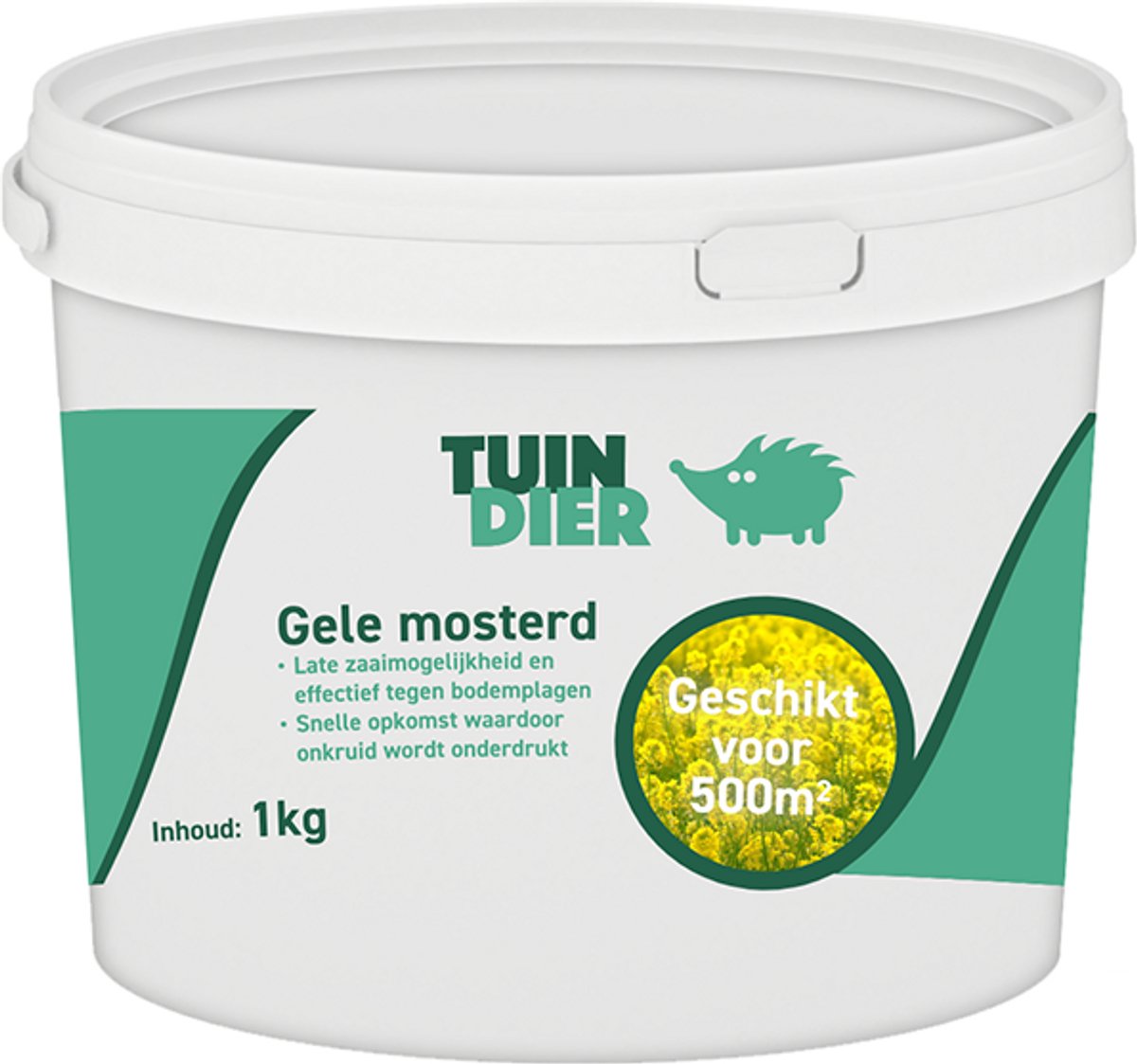 Gele mosterd groenbemester | TUIN-DIER® | Gele mosterd zaden | 3 jaar kiemkracht door handige bewaaremmer | 1 kilogram | 1.000 gram