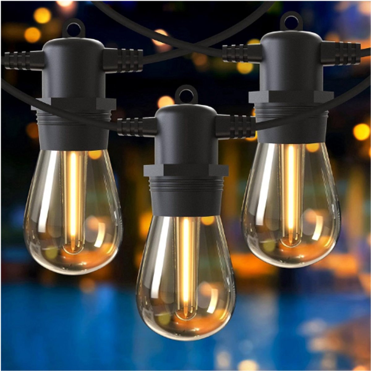 Thuys – GlobaLink Buiten Lichtsnoer Met 15 – 1 LED Lampen – IP65 Waterdicht En Uitbreidbaar – Warm Wit S14 Lichtketting