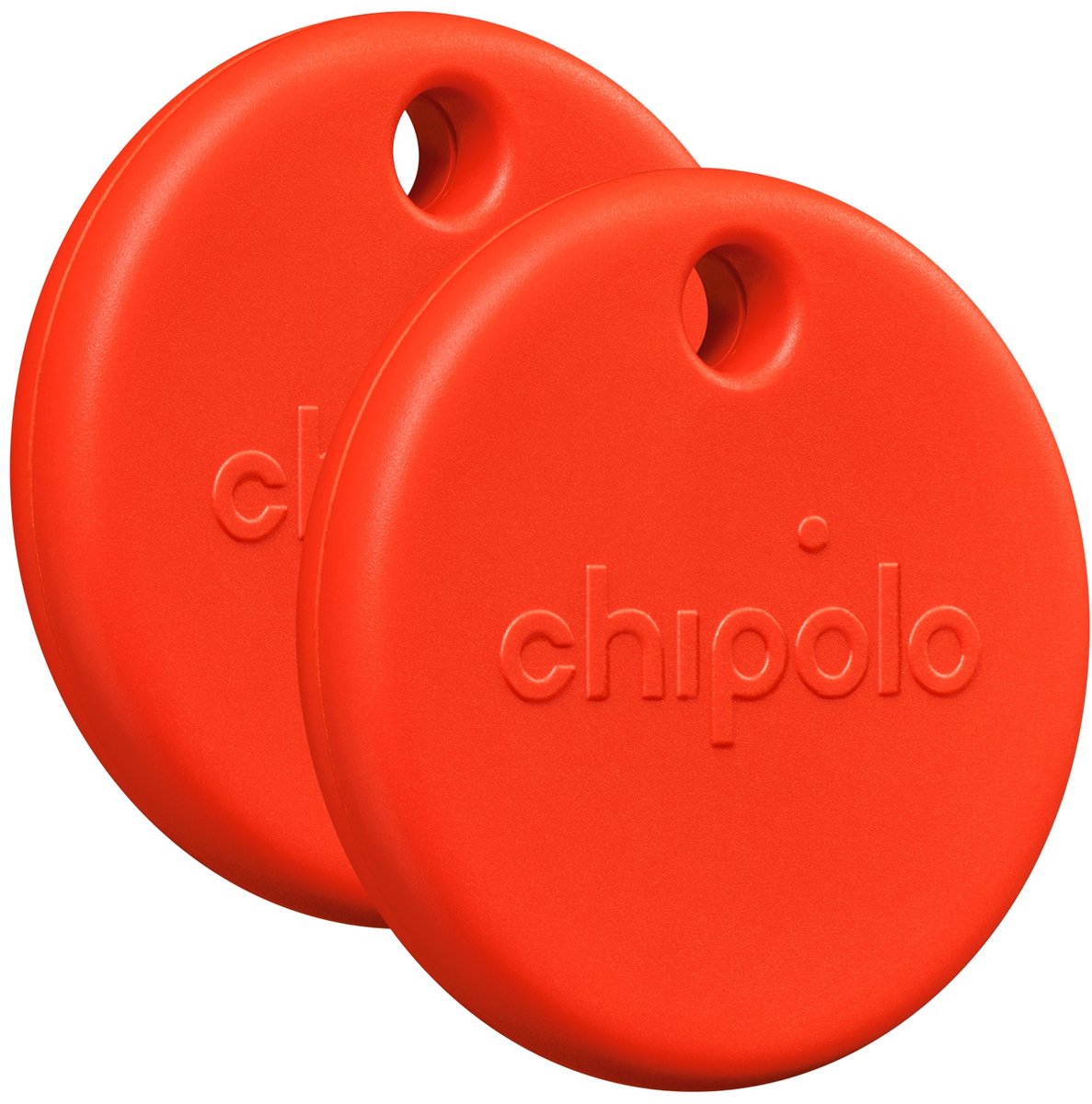 Chipolo Pop - Bluetooth Tracker & KeyFinder - Werkt met Apple Find My & Android Find My Device - Tracker Apple iPhone & Android - 120 dB - Rood - 2 Pack