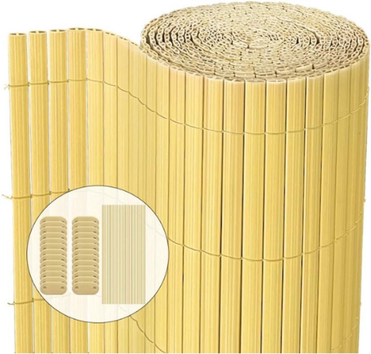 Thuys – PVC Privacyscherm – 100 x 500 cm – Extra Versterkt – Met Dubbelzijdige Bevestigingsclips – Corrosiebestendig En Weerbestendig