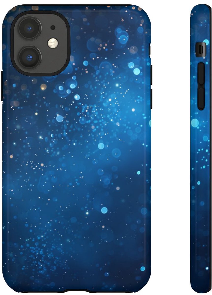 Diepblauwe Sprankelende Lichten – Telefoonhoesje Geschikt voor iPhone 11