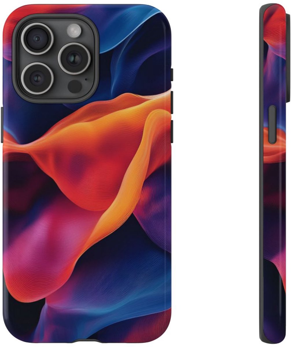 Levendige Abstracte Golven – Telefoonhoesje Geschikt voor iPhone 15 Pro Max