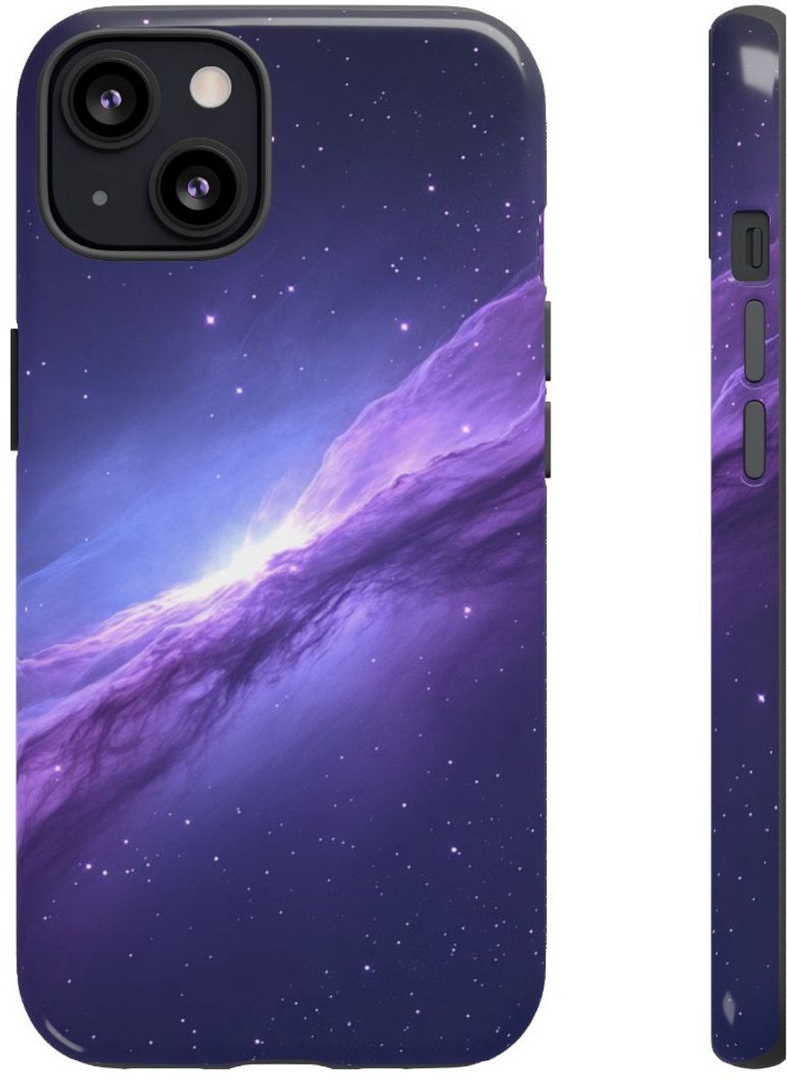Paarse Kosmische Nevel met Sterrenhemel – Telefoonhoesje Geschikt voor iPhone 13