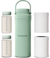 Vulpes Goods® BabyCare - Melkkoeler voor Onderweg - Draagbare Moedermelkkoeler - RVS Fles 750ml + 2x 300ml BPA-vrije Flesjes – Tot 24u Koeling – Draagbare Moedermelk Koeler – Zonder Stroom of IJs – Compact & Lekvrij