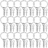EXCITAT Sleutelhangerset - Sleutelhangerketting - Sleutelringen met Ketting - Voor het maken van sleutelhangers - 50 stuks