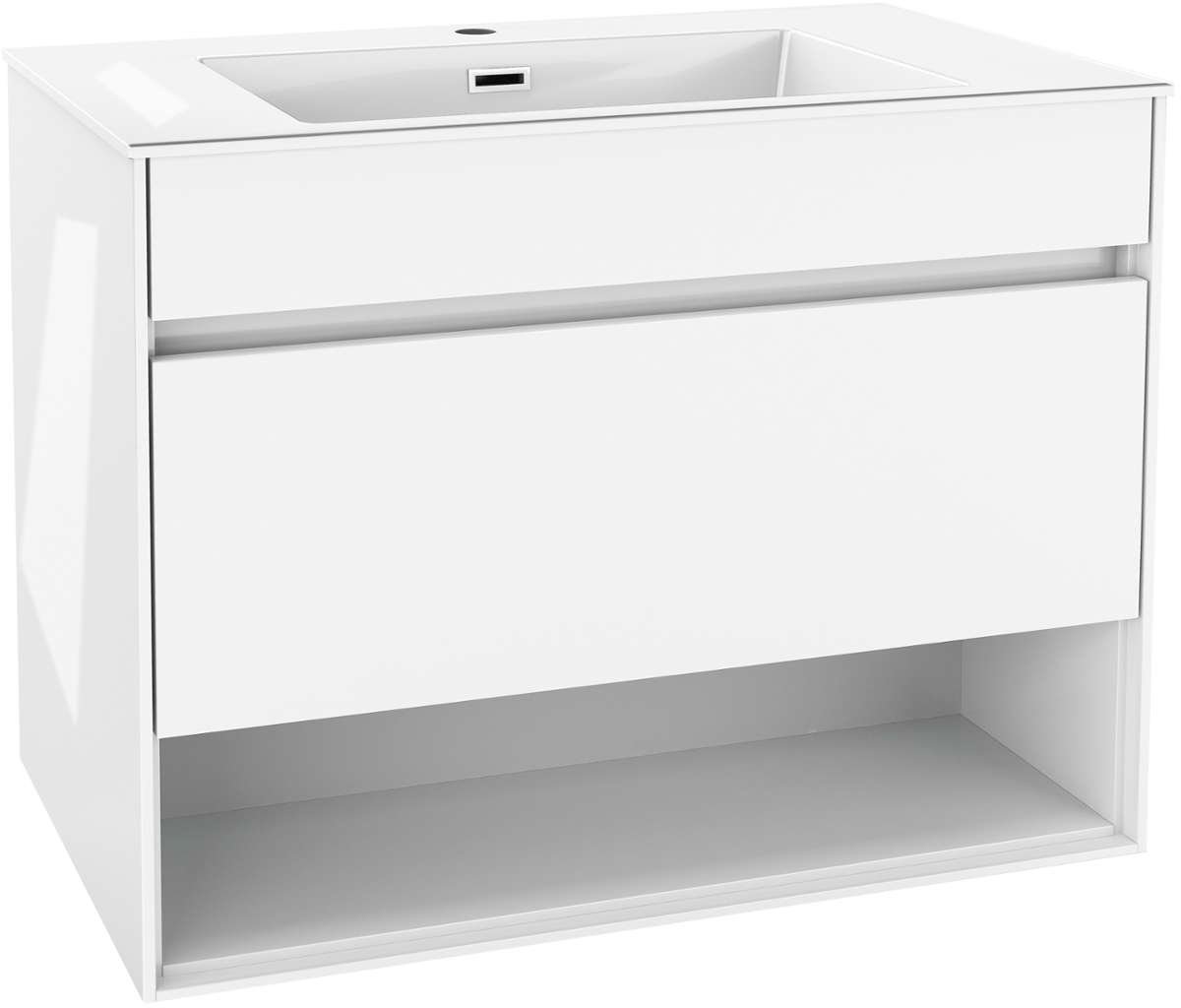 kielle Nefia - Kast met wastafel 80 cm, glanzend wit 50027S810