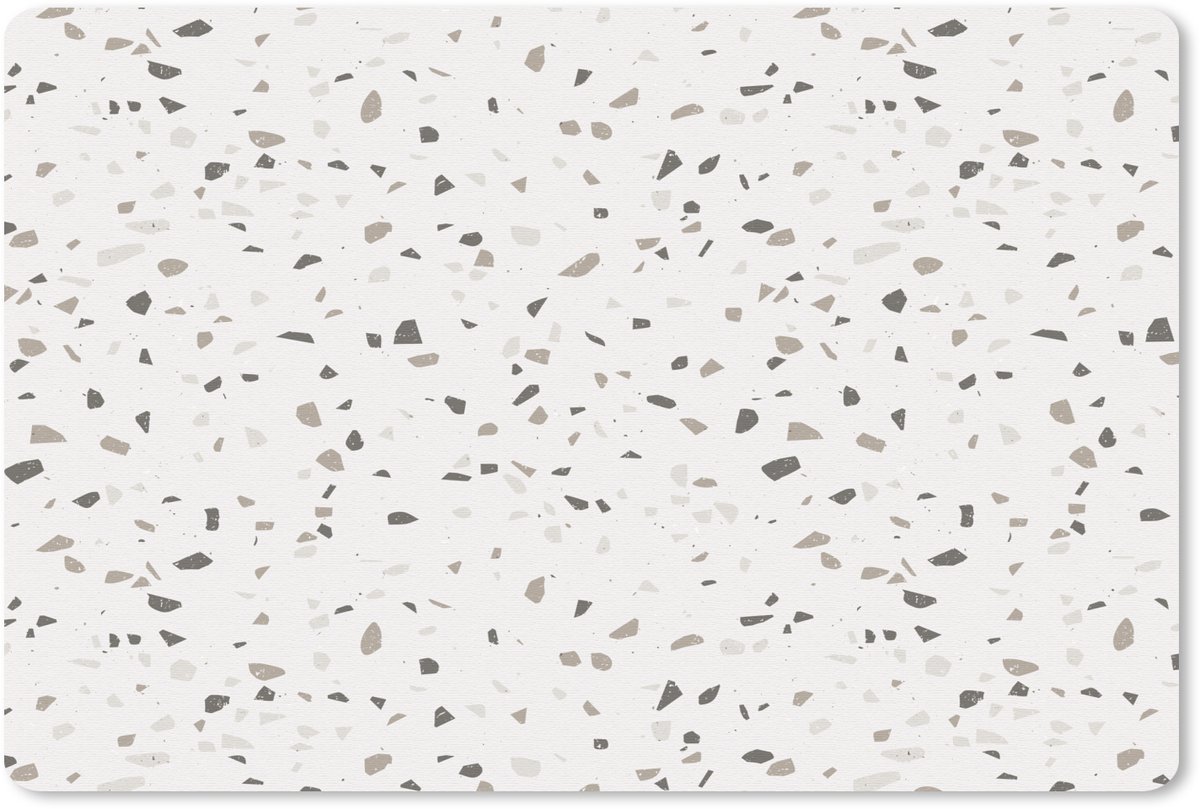 Muismat 27x18 cm - Mousepad Terrazzo - Patroon - Créme - Muismatten