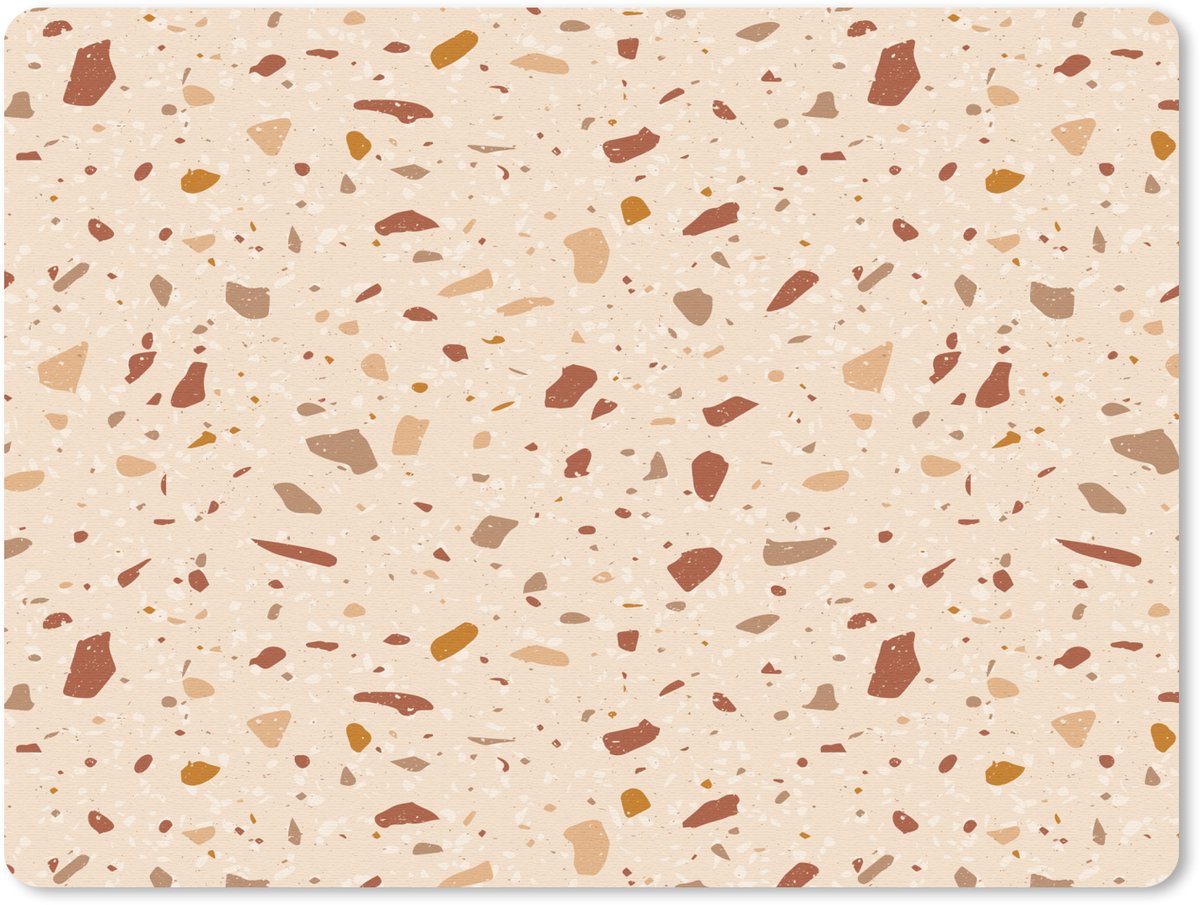 Muismat 23x19 cm - Mousepad Terrazzo - Patroon - Kleurrijk - Steen - Muismatten