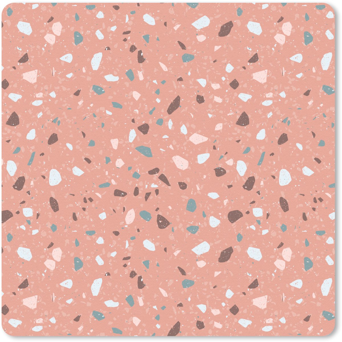 Muismat 20x20 cm - Mousepad Terrazzo - Patroon - Kleurrijk - Roze - Blauw - Muismatten