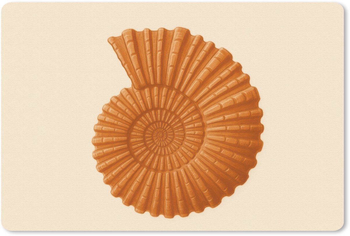 Muismat 27x18 cm - Mousepad Schelp - Oranje - Ribbels - Muismatten