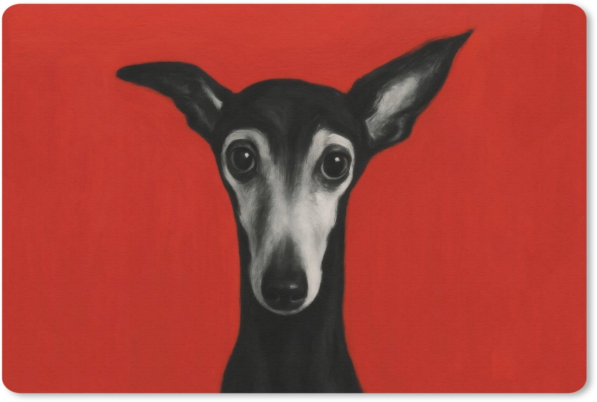 Muismat 27x18 cm - Mousepad Windhond - Minimalistisch - Rood - Muismatten