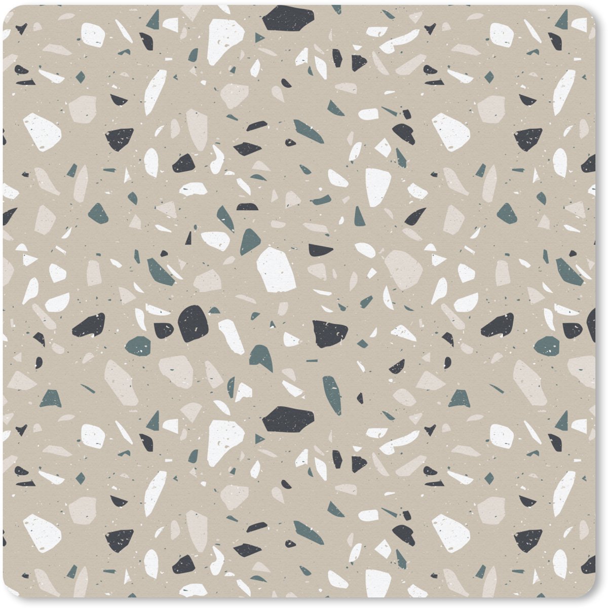Muismat 20x20 cm - Mousepad Terrazzo - Patroon - Groen - Muismatten