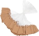 Prijskaartjes met touwtje, 100 stuks kraftpapier voorgeponste prijskaartjes, bagagelabels papier blanco markering geregen etiketten voor sieraden kleding displayprijs