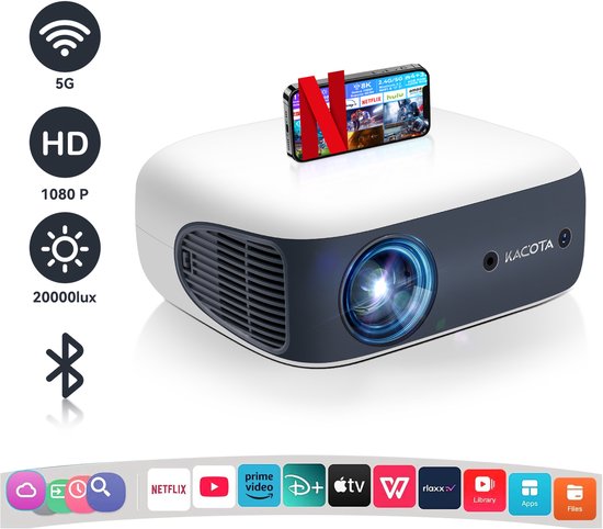 Dopwii Tragbarer Projektor, hochauflösendes Display, 1080P Portabler Beamer 20000 lm, 1080P (1920x1080),