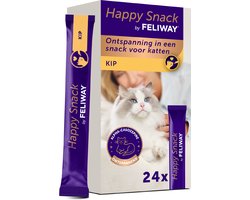 Happy Snack by FELIWAY kippensmaak 24 sticks - Heerlijke romige kattensnack met ontspannend effect - Helpt jouw kat zich rustiger te voelen en bevordert het emotionele welzijn