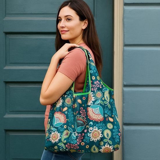 Cezlstesy Jutetas, verjaardagscadeau voor vrouwen, opvouwbare waterdichte jute tas, sleutelhanger, jute tas als duurzaam cadeau voor vrouwen, moeder