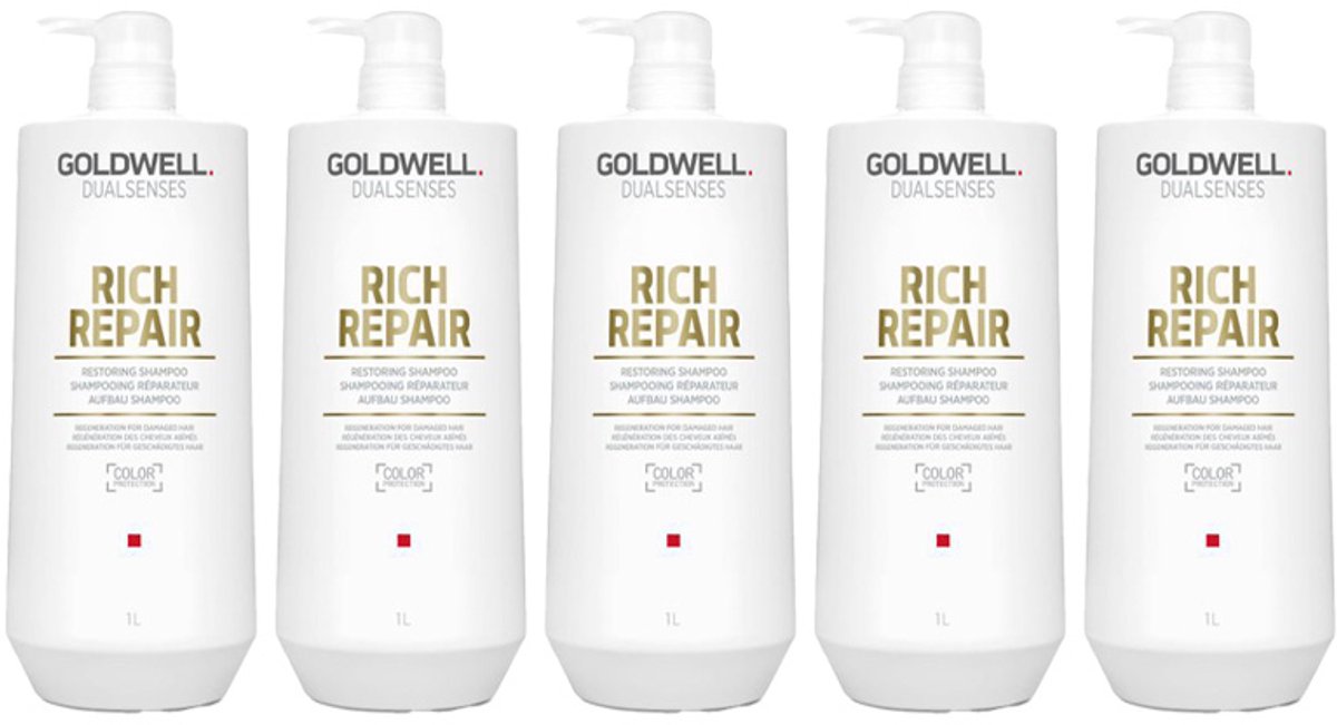 5x Goldwell Dualsenses Rich Repair Restoring Shampoo 1000ml