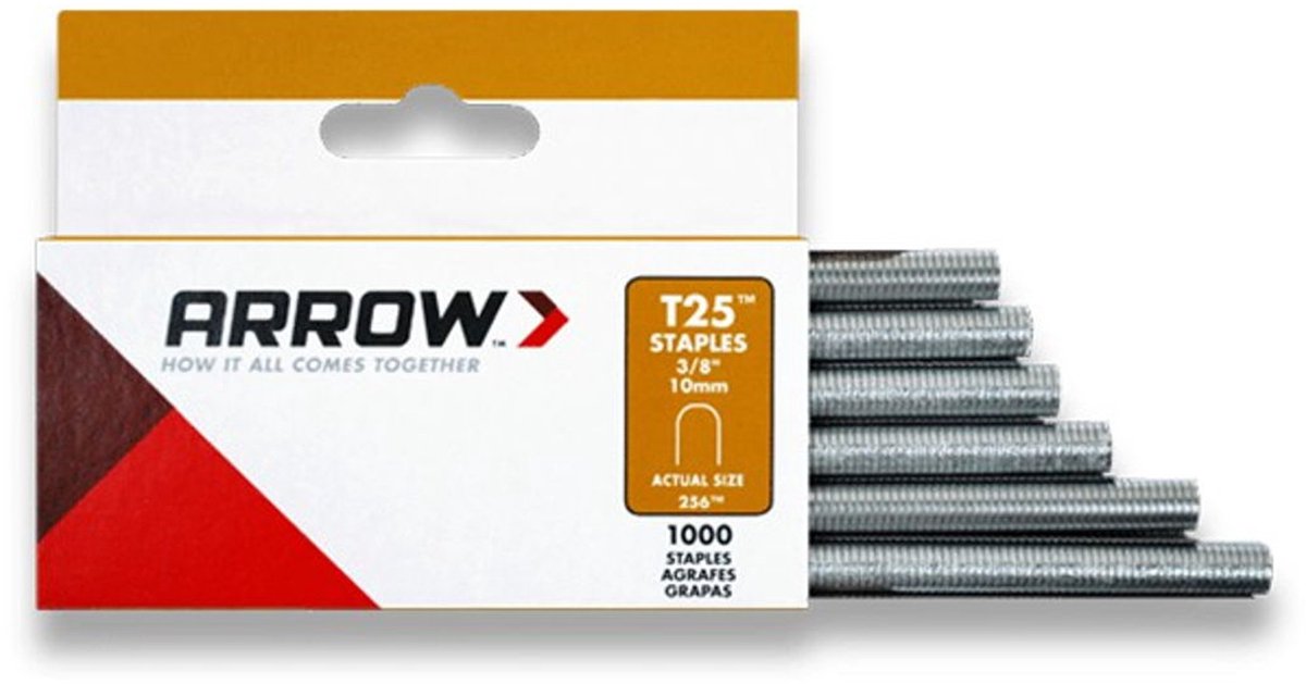 Arrow Nieten 14,3 mm hoogte – T25 nieten – 1000 stuks – Voor laagspanningskabels