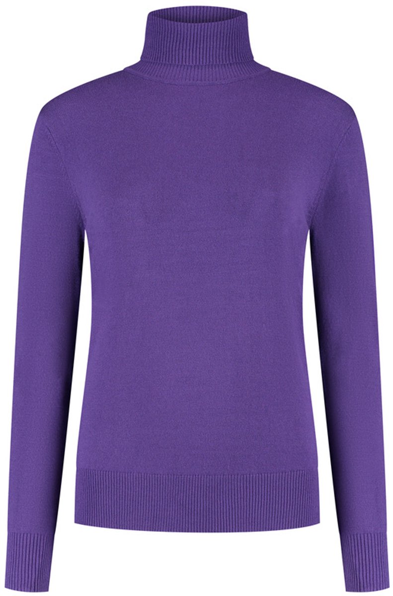 DAMES COLTRUI - Glad Gebreid - Viscose - Kleur Paars -Maat S