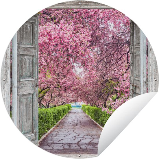 Tuincirkel Sakura Doorkijk Boom Kersenbloesem 60x60 Cm Ronde tuincirkel-sakura-doorkijk-boom-kersenbloesem-60x60-cm-ronde